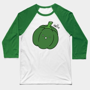 Hello Green Pepper Baseball T-Shirt